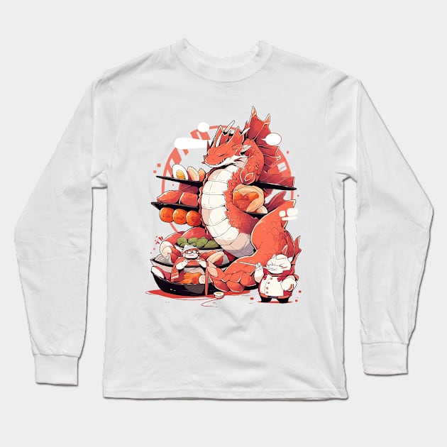 Dragon Restaurant Long Sleeve T-Shirt by Graphic Glam